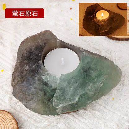 Natural Shape Crystals Candle Holder